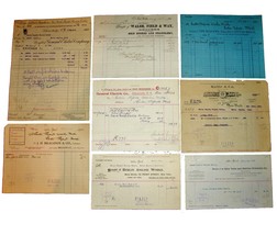 8 1871-1901 NEW YORK NY Billhead Document Receipts Dyes Wool Grocery Cot... - $22.99