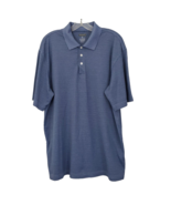 Pronto Uomo Sport Men&#39;s Short Sleeve Polo Shirt Size XL Blue Pinstripe B... - £6.78 GBP