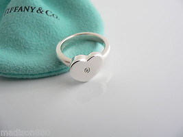 Tiffany &amp; Co Silver Picasso Diamond Modern Heart Ring Band Sz 6 Gift Love Pouch - £197.99 GBP