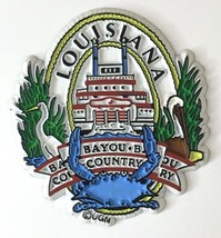 Bayou Country Louisiana State Map USA Rubber Refrigerator Fridge Magnet ... - £5.40 GBP