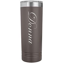 Donna - 22oz Insulated Skinny Tumbler Personalized Name - Pewter - £26.37 GBP