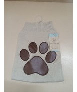 House of Barker Knit/Paw Applique Dog Sweater - Tan (L /21&quot;-24&quot; Chest Gi... - $299.31 MXN
