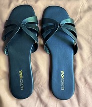 Fashion Nova Flats Sandals Slides Black Women Size 9 - £11.95 GBP