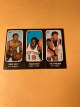 1971/72 Topps Basketball Sticker Jerry West Willis Reed Chet Walker #31, 32, 33 - $9.99