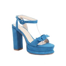 Women&#39;s Platform Chunky Heels Ankle Strap Sandals Summer Wedding Shoes Fashion O - £78.36 GBP