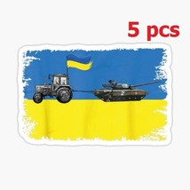 5pcs Ukraine 2022 - Sticker Tractor Troops Ukrainian Tractor and Russian... - $16.93