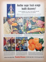 Vintage 1956 Sunkist Orange Growers Major Health Discovery Print Ad  - £3.90 GBP