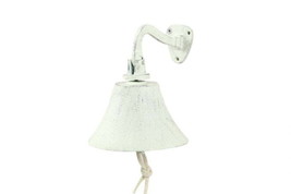 [Pack Of 2] Whitewashed Cast Iron Hanging Ship&#39;s Bell 6&quot;&quot; - £58.27 GBP