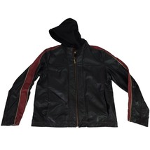 Wilsons Leather Cafe Racer Motorcycle Jacket With Removable Hood Mens L - $89.09