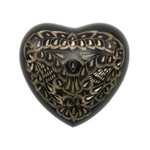 Solid Brass Radiance Heart Keepsake Funeral Cremation Urn, 3 Cubic Inches - £86.56 GBP