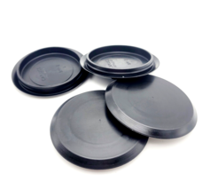 2&quot; Plastic Sheet Metal Hole Plugs Snap in Black Cover 2 3/8&quot; Top Pack of 4 - £8.56 GBP