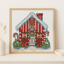 Christmas Candy House Cross Stitch Pattern – Festive Holiday Embroidery PDF - $91.17 MXN