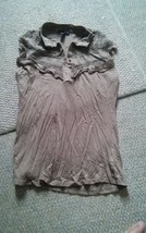 000 Womens Fang Size M Sleeveless Lace Accent Top Brown - £12.05 GBP