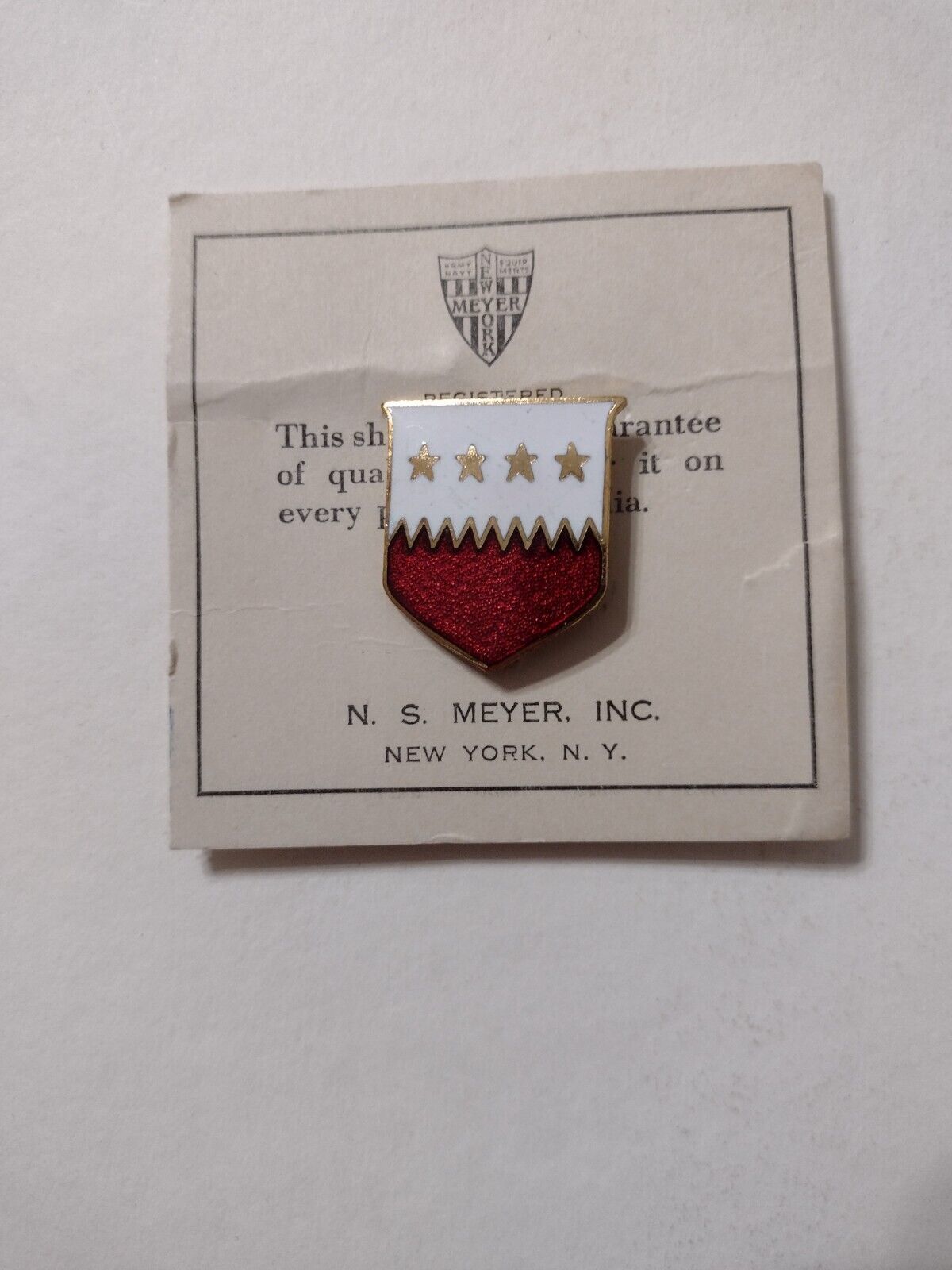 WW2 ARMY DUI DI UNIT CREST - 5th MEDICAL BN. ON N.S. MEYER CARD OF ISSUE:KY23-9 - $16.00