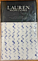 NIP Ralph Lauren Nora Zig Zag Blue White King Pillowcases One Pair 2 cases - £37.99 GBP