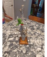 beautiful  12&quot; hard carved Hummingbird  on Driftwood statue - $927.91 MXN