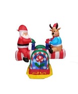 4 FT Tall Animated Christmas Inflatable Santa Reindeer Teeter Totter Dec... - $98.99