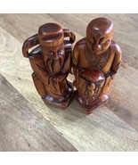 Pair Of Carved Wood Japanese Statues Figures 9” Tall - €29,98 EUR