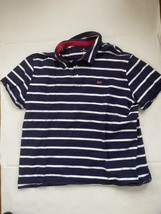 Vineyard Vines Size XL Polo Shirt Stripes Blue White Cotton Spandex Casual - $32.77