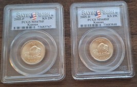 2005 P And D Pcgs MS68SF Satin Finish Kansas State Quarters Both Coins - $24.00