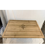 Folding Wings Teak Table Top 17.7/35.4x49.2 Inch Rectangular Star Inlay ... - $1,988.64 CAD+