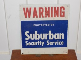 Vintage Suburban Security Service Tin Sign - $54.45