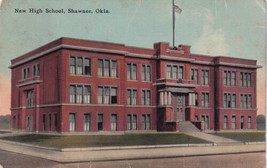 Shawnee Oklahoma OK New High School 1917 Canadian Flag on Roof Postcard D26 - £2.34 GBP