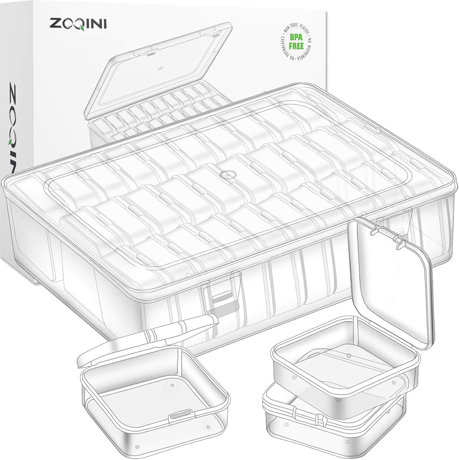 Bead Organizer 30Pcs Small Clear Plastic Bead Storage Containers with La... - $27.97