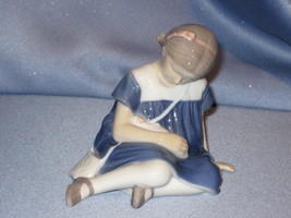 Girl Sitting with a Baby Doll Figurine by Bing &amp; Grondahl. - £175.85 GBP