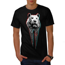 Wellcoda 3D Tiger Rose Tie Mens T-shirt, White Graphic Design Printed Tee - £14.63 GBP+