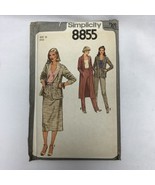Vtg Simplicity 8855 Sewing Pattern Womens Jacket Skirt Top Pants Uncut S... - £4.66 GBP