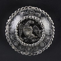 Lacy Flint Glass Eagle Cup Plate Lee Rose 678, Antique c1840 3 1/4&quot; Very... - £70.77 GBP