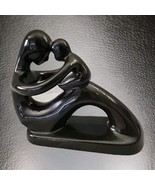 Art Deco Ebony Contemporary Sculpture Mother and Child Baby Love Black G... - $15.83