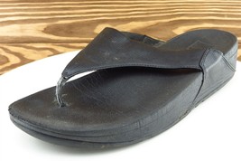 FitFlop Sz 10 M Black Flip Flop Synthetic Women Sandals 19VT02 - £15.53 GBP