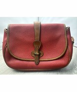 DOONEY &amp; BOURKE Vintage Red &amp; Tan Leather Flap Crossbody Shoulder Bag JD - $691.46 MXN