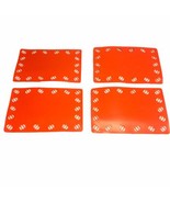 Vtg Halloween Pumpkin Vinyl Foam Table Placemats LOT of 4 Rectangular 18... - $33.20