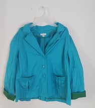 Vintage Joan Rivers Blazer Jacket Teal Blue And Green Women&#39;s Plus Size 2X - $463.01 MXN