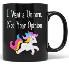 PixiDoodle Sassy Rainbow Unicorn Coffee Mug (11 oz, Black) - £20.49 GBP+
