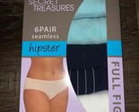 Secret Treasures ~ 6-Pair Women&#39;s Hipster Underwear Panties Nylon ~ 4X/14 - $15.85