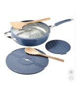 Tramontina Non-Stick Pan Blue 5 Quart Ceramic 7-Piece Oven Safe Forged A... - $95.71 CAD