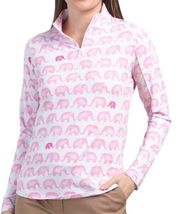 NWT Ladies IBKUL VELMA CANDY PINK Long Sleeve Mock Golf Shirt S M & L image 2