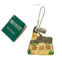 Teena Flanner Mini Yellow Church with Steeple Christmas Ornament Midwest  - £4.32 GBP