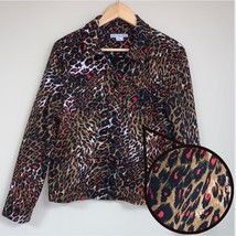 Leopard Jacket Blazer Women’s Large Patterned Button Top Animal Cat Print - £21.83 GBP