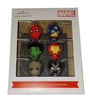 Hallmark MARVEL 6 Piece Mini Christmas Tree Ornament Set SPIDER-MAN Iron... - $10.00