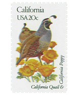 1982 20c State Birds &amp; Flowers, California, Poppy, Quail Scott 1957 Mint... - $45.77 MXN