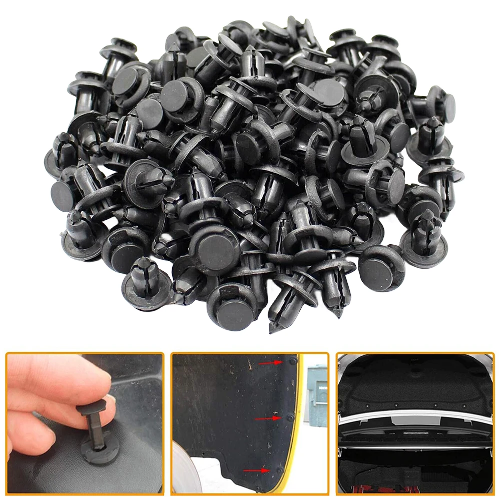 Bumper Clip Retainer Screw 10mm Auto Fasteners Rivets Clips Black Car Bumper - £11.15 GBP