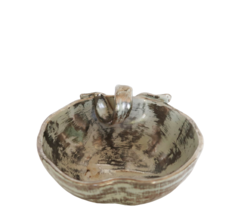 Vintage Stangl Colonial Silver Glaze Apple Shaped Bowl Candy Dish Trinket Dish - £19.65 GBP