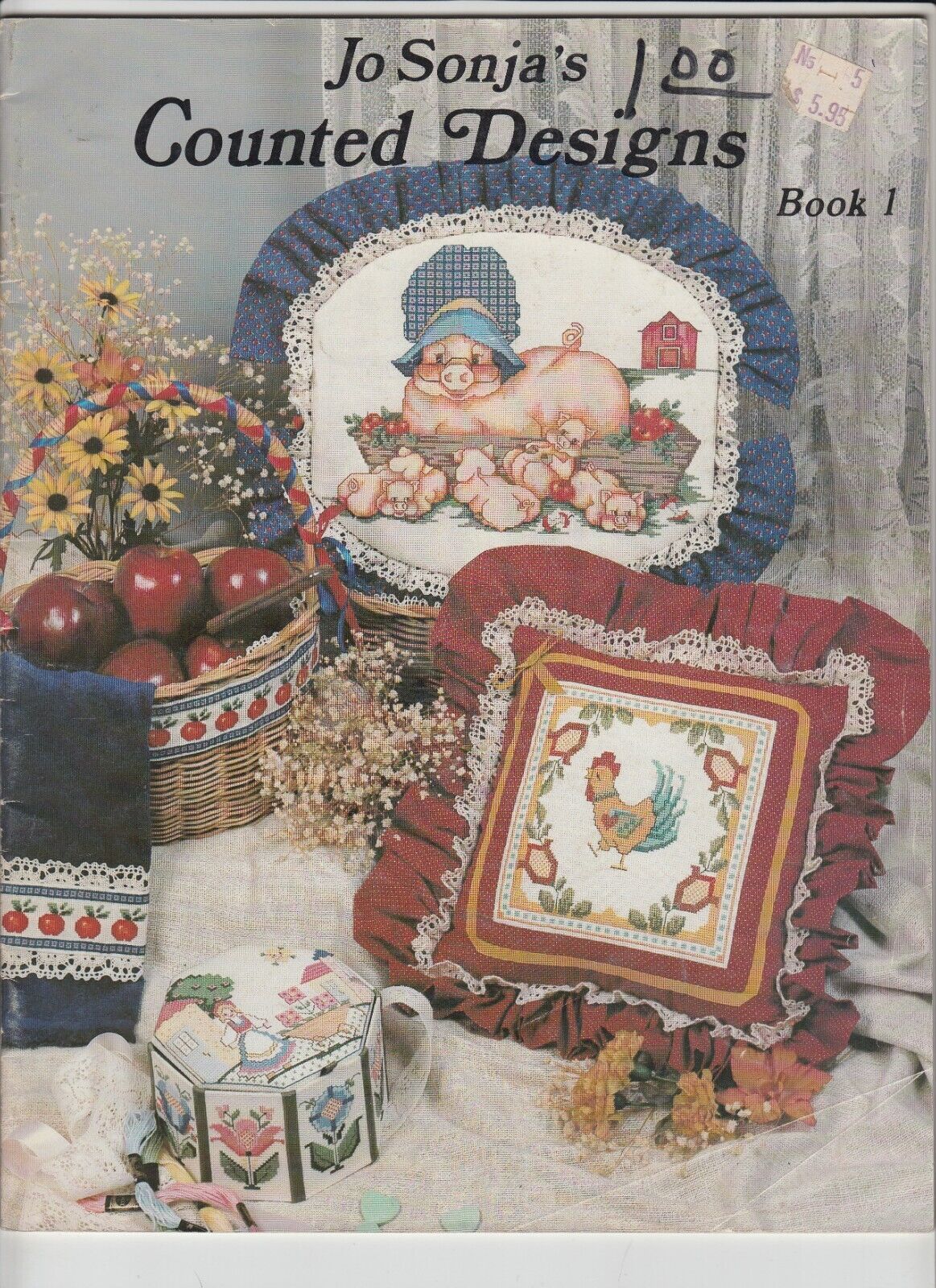 Jo Sonja's Counted Design s Cross Stitch Pattern Book 1 Country Farm Animal Pig - $6.89