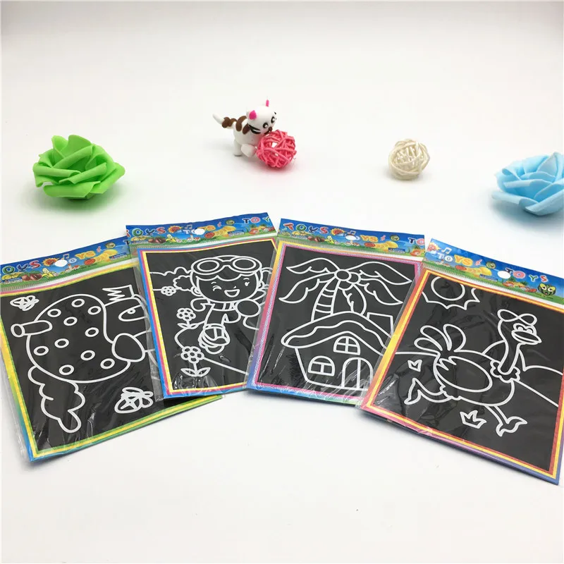 Game Fun Play Toys 20pcs/Set Drawing Board A Scratch Art Child Painting A Cards  - £23.32 GBP