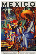 Mexican Vintage Poster.Xochimilco.Travel Home art Decor Interior design.805i - £14.09 GBP+